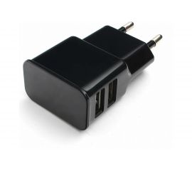 Адаптер питания Cablexpert 100/220V - 5V USB 2 порта 2.1A черный MP3A-PC-12 
