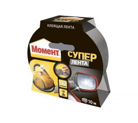 Клеящая лента Момент Супер Лента 10 м на единичном блистере серебряная Б0004702 