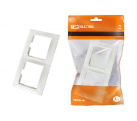 Двухпостовая горизонтальная рамка, белая TDM Таймыр SQ1814-0026 