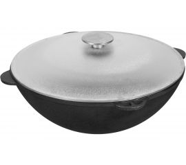 Домашний (дачный) чугунный казан с крышкой в чехле BOYSCOUT 12 л, азиатская чаша 61361 