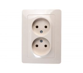 2-местная розетка Schneider Electric скрытой проводки Blanca 16А IP20 250В без заземления без защитных шторок бежевый BLNRS000027 