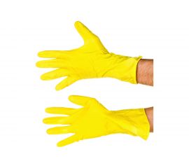Латексные хозяйственные перчатки ЛЮБАША Эконом с х/б напылением рифленая ладонь размер L 