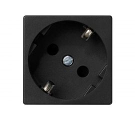 Розетка с заземлением Simon, 2P+E, модуль К45, винтовой зажим, 16А, 250В, графит СK01-000014 