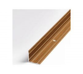 Порог угловой внутренний алюминиевый (20х20 мм; 0.9 м; декоративный; орех) Лука 00000001752 