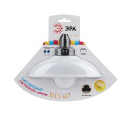 Светодиодный ночник-светильник ЭРА NLED-487-1W-SW-W настенный, на батарейках, с выключателем белый, Б0051474 