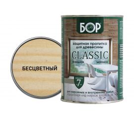 Защитная пропитка для древесины Бор CLASSIC бесцветная, банка 0,7 кг 4690417078622 