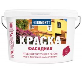 Фасадная краска PROREMONTT белая, 3 кг ЛС Лк-00006389 