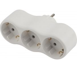 Электрический разветвитель ЭРА SPx-3e-W на 3 розетки с заземлением 16А белый, Б0053479 