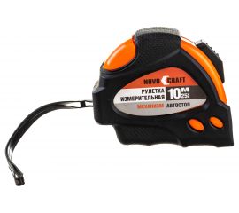 Рулетка Novocraft 10E 10м, 25 мм 6/60 SELF-STOP, ABS, лента: белая 10E1025NC 