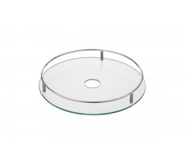 Стеклянная полка Lemax диаметр 350 мм, длина 380 мм, ширина 380 мм, высота 70 мм, хром STS350 