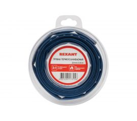 Термоусаживаемая трубка REXANT 6,0/3,0 мм синяя, ролик 2,44 м 29-0035 