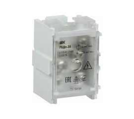 Распределительный проходной блок IEK РБДп-35 125 50А на DIN-рейку 1х35-4х6мм2 YRB30-1-125 
