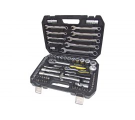 Набор инструмента ЭВРИКА 1*4""&1*2"", DR, 6-гранный, 82 предмета ER-80082 