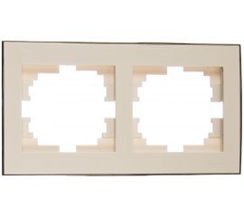 Двойная горизонтальная рамка LEZARD RAIN б/ вст белая с бок. вст. хром 703-0225-147 
