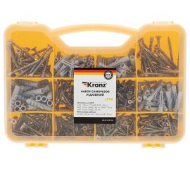Набор саморезов и дюбелей kranz 590 шт. KR-01-3101-03 