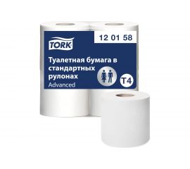 Туалетная бумага Tork Advanced в стандартных рулонах, Т4, 184 листа, 4 рулона 120158 21158 