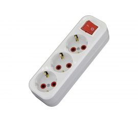 Разветвитель на 3 гнезда AY-KA с заземлением, с Выключателем 7713300 