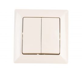 Двойной выключатель Intro 410402 10А, 250В, СУ, Solo, слоновая кость Б0043285 