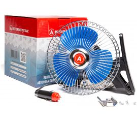 Вентилятор салонный в прикуриватель Autoimpuls, прищепка, мет. решетка 8043-12 В, 6 дюймов 