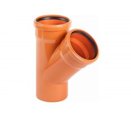 Тройник наружной канализации ХЕМКОР 160х160 мм, 45 градусов 2491090 