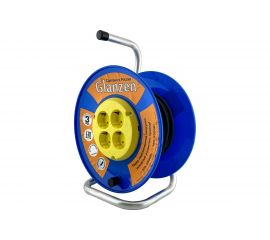 Силовой удлинитель на катушке Glanzen 4 гнезда ПВС 3х0,75 арт. EB-30-018 00-00006728 