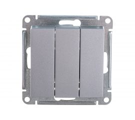 3-клавишный механизм выключателя Schneider Electric ATLAS DESIGN сх.1+1+1 10АХ алюминий ATN000331 