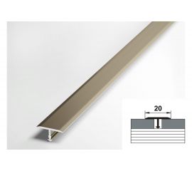 Порог одноуровневый алюминиевый Лука 20 мм, 2,7 м, анодированный, Шампань УТ000038619 