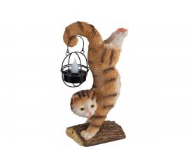 Садовый светильник ЭРА ERASF22-01Кот Акробат, на солнечной батарее, полистоун, 37 см, Б0053352 