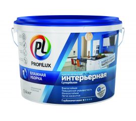 Латексная влагостойкая краска Profilux ВД PL 10L бел. 1,4кг Н0000004272 