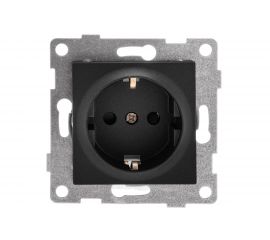 Механизм розетки GUSI ELECTRIC Ugra 1-ой с/з с з/ш, скрытая установка, 16А, 250В, графит С11Р4-010 