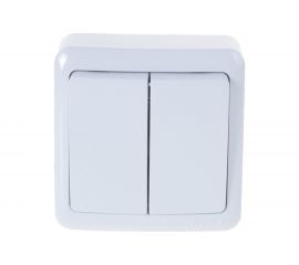 Выключатель Lezard, VIOLA, двойной, белый, 751-0200-101 