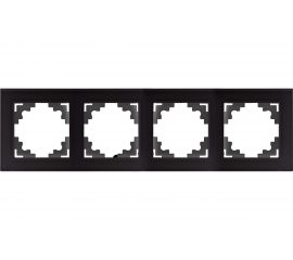 4-местная горизонтальная рамка STEKKER GFR00-7004-05, черный 39521 