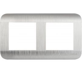 Горизонтальная рамка LUXAR Deco на 2 поста серебро рифленая 4606400620716 