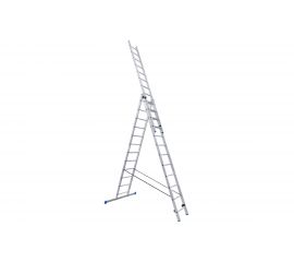 Алюминиевая трехсекционная лестница Евродизайн 12 ступеней LS312 