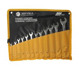 Набор комбинированных ключей 6-22мм планшет 12 предметов Chrome vanadium ЭВРИКА ER-50120 