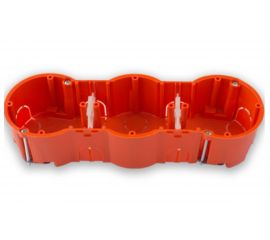 Монтажная коробка Bylectrica при скрытой разводке евростандарт для гипсокартона, 207x66x47,4 мм, КЕ-505 