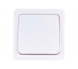 Одноклавишный кнопочный выключатель IEK ВСп20-1-0-ГПБ, проходной, открытой установки, IP54, цвет клавиш белый, ГЕРМЕС PLUS EVMP12-K01-10-54-EC 