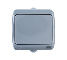 Одноклавишный выключатель IEK ВС-20-1-0-A, открытой установки, 10А, IP54, AQUATIC EVA10-K03-10-54 