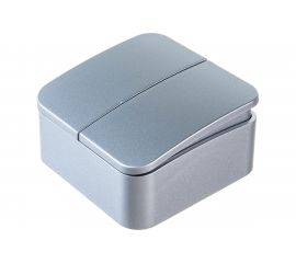 2-клавишный выключатель Schneider Electric открытой проводки Blanca 10А IP20 5 250В алюминий BLNVA105013 