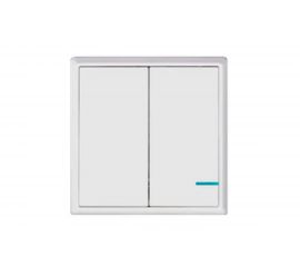 Умный выключатель GRITT Practic 2 клавиши, белый, комплект 1 выключатель, 2 радиореле 220В, 1000Вт, 433 + 11110 