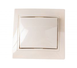 Одноклавишный выключатель IEK КВАРТА в сборе, скрытый, кремовый EVK10-K33-10-DM 