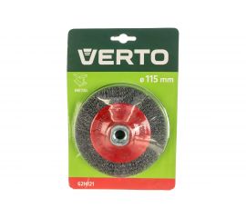 Щетка проволочная дисковая (115 мм; M14; стальная витая 0.33 мм) VERTO 62H121 