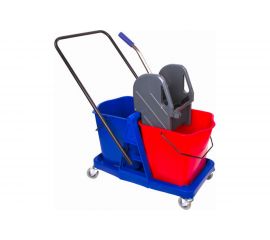 Уборочная тележка BRABIX 2 съемных ведра 23 л, механический отжим, пластиковый каркас 606659 