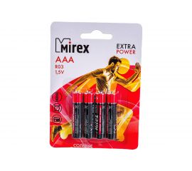 Батарея Mirex, солевая R03 / AAA 1,5V 4 шт ecopack 23702-ER03-E4 