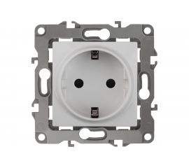 Розетка ЭРА 12-2102-01 2P+E Schuko со шторками, 16A-250В, IP20, белый Б0014687 