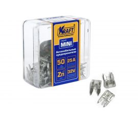 Набор предохранителей KRAFT 25 А, MINI, 50 шт, пласт кор KT 870014 