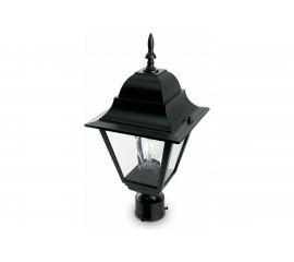 Садово-парковый светильник, четырехгранный на столб 100W E27 230V, черный Feron 4203 11028 