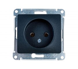 1-местный механизм розетки Schneider Electric скрытой проводки 1модуль Glossa 16А IP20 250В без заземления антрацит GSL000741 