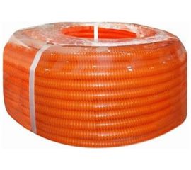 Труба ПНД Экопласт гофрированная легкая, с зондом диаметр 16 мм, цвет оранжевый, 100м 20116-OR 