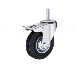 Колесо промышленное поворотное крепление болтом М12 с тормозом SCTB97 85 мм MFK-TORG 4009085 М12 